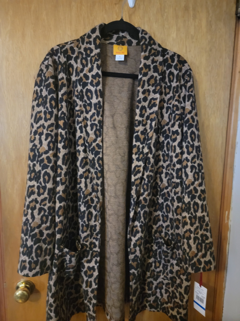 Ruby Rd. Leopard Print Open-Front Jacket/Blazer in Brown and Black